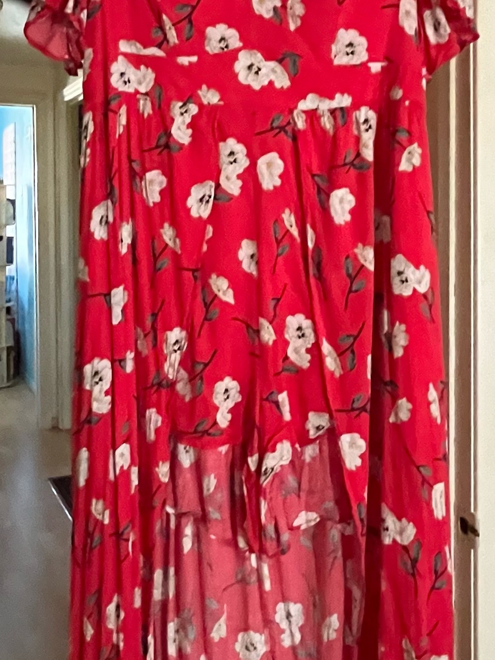 Romper with White Blossom Print